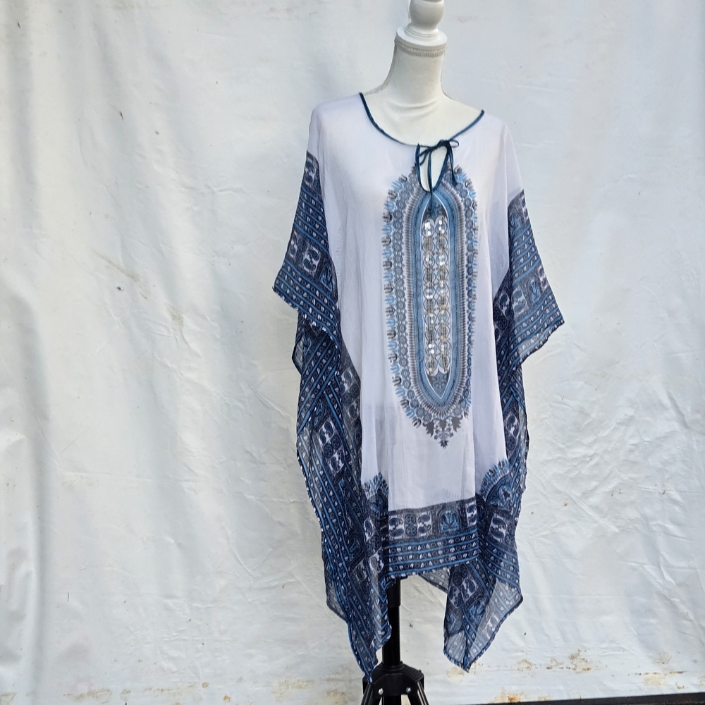 Ingear Blue and White Swim Cover-Up‎